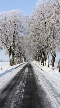 winterliche Landstraße